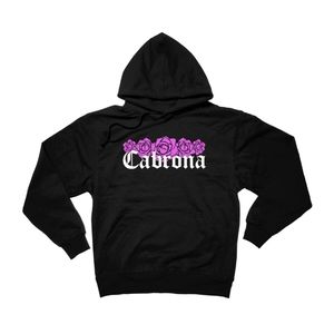 New Cabrona Flower Soft Pullover Fleece Hoodie Black